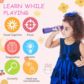 AUAUY 12 PCS Classic Kaleidoscope Toy, Vintage Retro Kaleidoscopes Educational Toys for Kids Birthday New Year Christmas Stock Stuffers Bag Fillers Birthday Party School Classroom Prizes(Random Color)