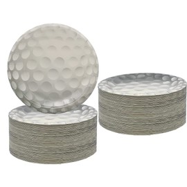 50 Pcs Golf Party Plates Supplies Golf Party Tableware Plates 7" Paper Golf Sports Dessert Plates Disposable Golf Sports Party Birthday Decorations for Wedding Baby Showers