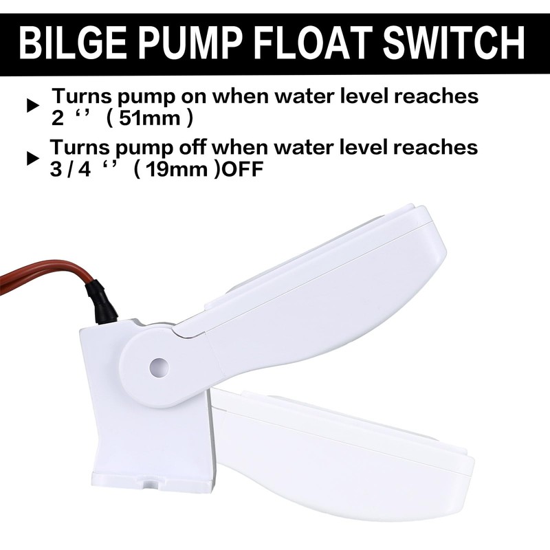 Landhoow Bilge Pump 12V with Float Switch Bilge for Boats