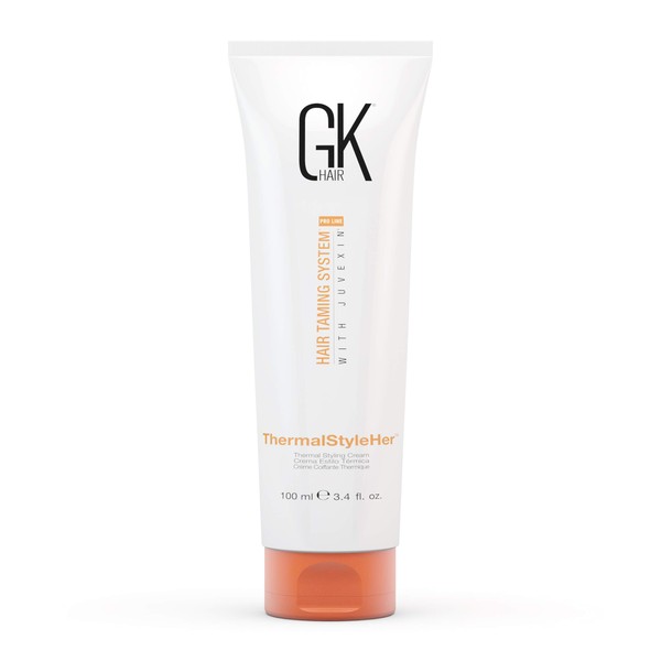 GK Hair Global Keratin Thermal Style Her Hair Smoothing and Heat Protection Cream (100ml 3.4Fl Oz) Smooth Long Lasting Frizz Control Blow Styling Protecting It From Dryness