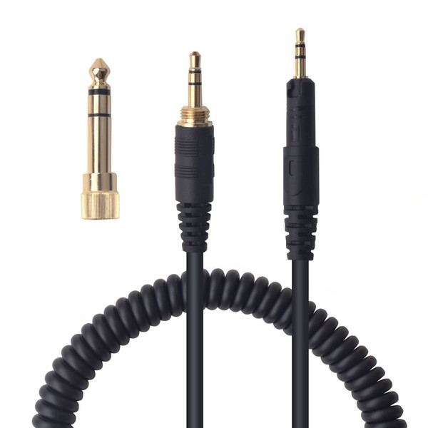 Saipomor ATH-M70x Audio Cable Coiled Replacement 3.5mm/6.35mm to 2.5mm Male