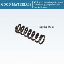 QUARKZMAN Small Compression Spring x 10 Pieces Spring Steel Tension Spring for Household Applications, Black, 1.2 mm Wire Diameter, 8 mm Outer Diameter, 25 mm Free Length