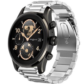 Lamshaw Summit 3 Band, Quick Release Stainless Steel Metal Replacement Straps Compatible with Mont -blanc Summit 3 Smartwatch (Silver)