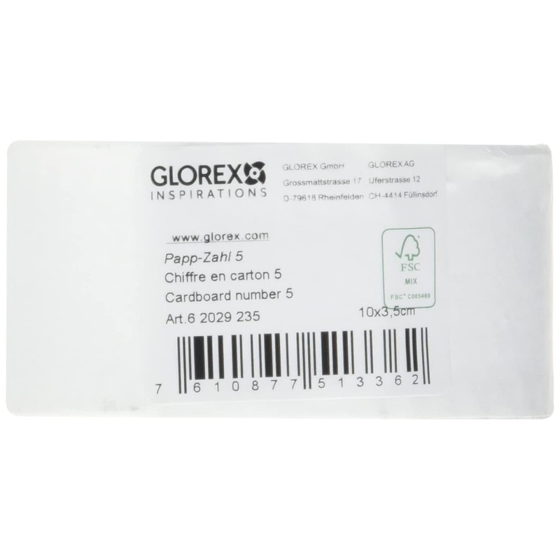 Glorex, Cardboard Letter, Number and Characters