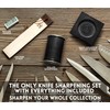 Black Roller Sharpener for Knives with Leather Strop - Knife