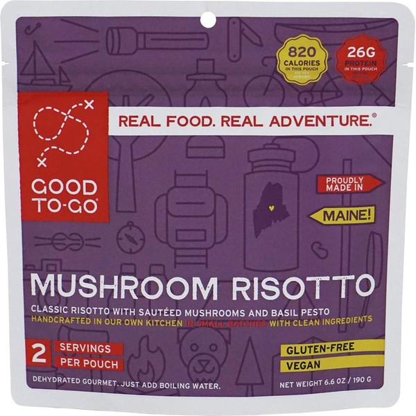 GOOD TO-GO Mushroom Risotto | Camping Food, Backpacking Food (Double Serving) | Just Add Water Meals, Backpacking Meals | Dehydrated Meals Taste Better Than Freeze Dried Meals