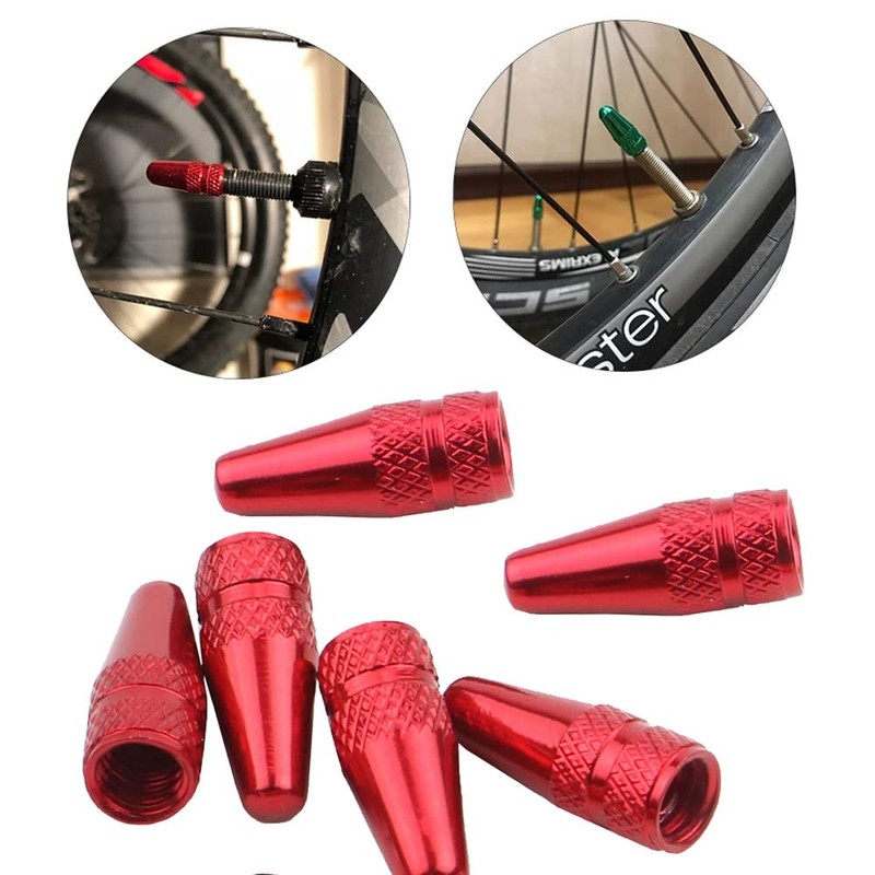 6pcs Anodised Alloy Valve Caps - for Presta - Road/Mountain