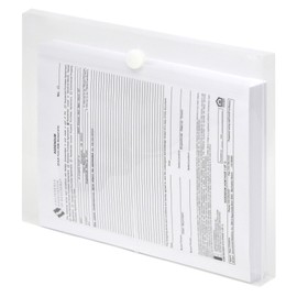 Lion Vel-Close-R Clear Poly Envelopes with Gusset, Letter, Side Load, 6 EA/Pack, 1-Pack (22030-CR)