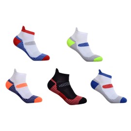 5 pairs of Mens Running socks - Ankle & Arch Support, Padded, Lightweight