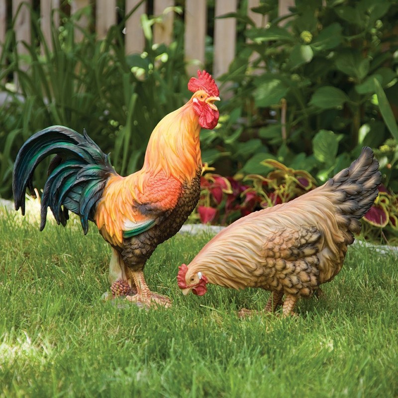Bits and Pieces - Life Sized Decorative Chicken Statue-Farm Animal