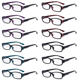 Eyekepper 12 Pcak Patterned Temples Reading Glasses Retro Readers Women Ladies +3.50