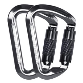 SEPEAK UIAA 30kN Climbing Carabiner Clips, Professional Heavy Duty Twist Locking Carabiners for Climbing,Mountaineering, Rappelling, Camping, Hiking, Swings, Large D Ring Hooks