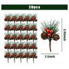 MOMOONNON 20PCS Artificial Red Berry Pine Picks Pine Needles Branches