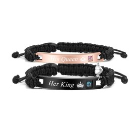 Hug Necklace Rings Set Couple Hugging Necklace for Women Open Hug Rings Jewelry for Couples Distance Relationship Necklace for Him and Her (A)