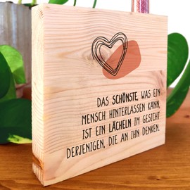 Beste Freundin Geschenke Geburtstag - Das Schönste Holzbild 11x11x2cm zum Hinstellen auf's Regal/Sideboard mit Reagenzglas - Liebe, Geschenke für Frauen, Motivation, Zuhause Dekoration