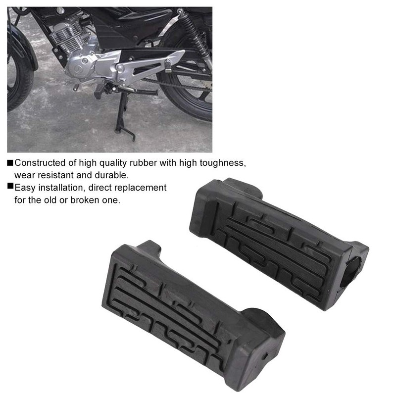 1 Pair Rubber Front Pedal Footrest Foot Pegs Motorcycle Footrests