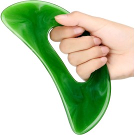 Yeesabella 2 PCS Gua Sha Stone Large Body Gua Sha Tool Guasha Stone Tool Lymphatic Drainage Massager Sculpting Anti Cellulite Tools for Full Body Men Women Plastic