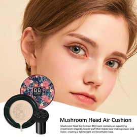 Moisturizing BB Cream Foundation | BB Cream Mushroom Air Cushion,with Mushroom Makeup Sponges for Friends Family Women Girls