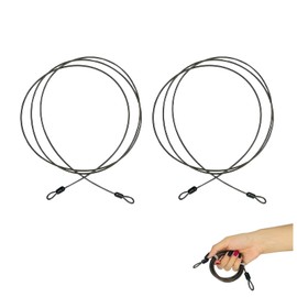 LIANCHEN 2 Pieces Anti-Theft Security Cable 2 m Safety Cable Braided Loop Cable Sport Safety Loop Steel Cable with Loop Bicycles Suitcase Yard Doors Patio Furniture (A)