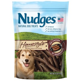 Nudges Natural Dog Treats Homestyle Made with Real Chicken and Pork Sausage, 12 oz
