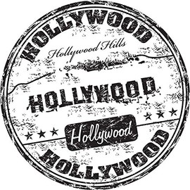 Hollywood USA United States Travel Grunge Retro Stamp Sticker Decal Design 5'' X 5''