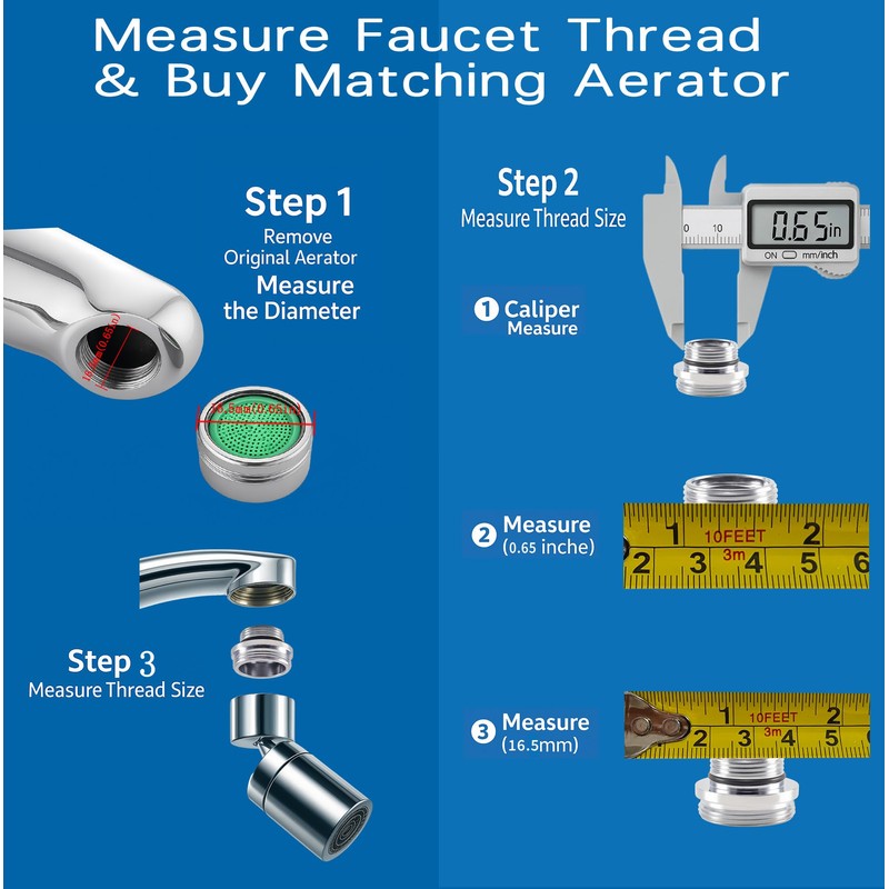 XNTONG Faucet Aerator Adapter - Male Thread M16.5 to Male