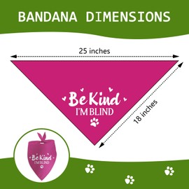 Be Kind I’m Blind Dog Bandana for Large Medium Small Dogs Blind Accessories Pet Triangle Scarf Funny Dog Bandana Gifts Photo Prop Pet Scarf Accessories Christmas Puppy Gifts