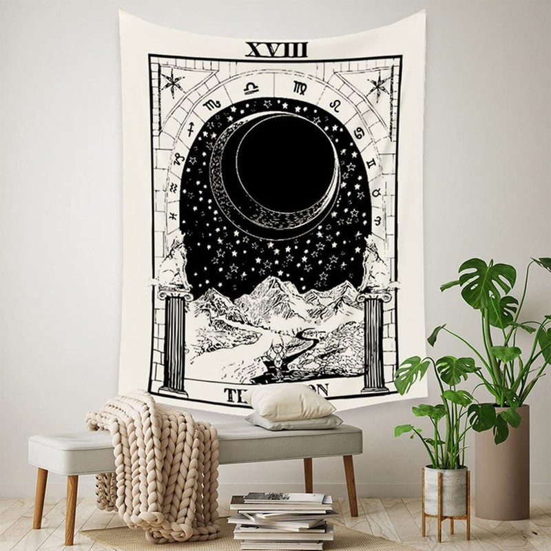 Tarot Divination Wall Tapestry, 70 x 100 cm The Moon