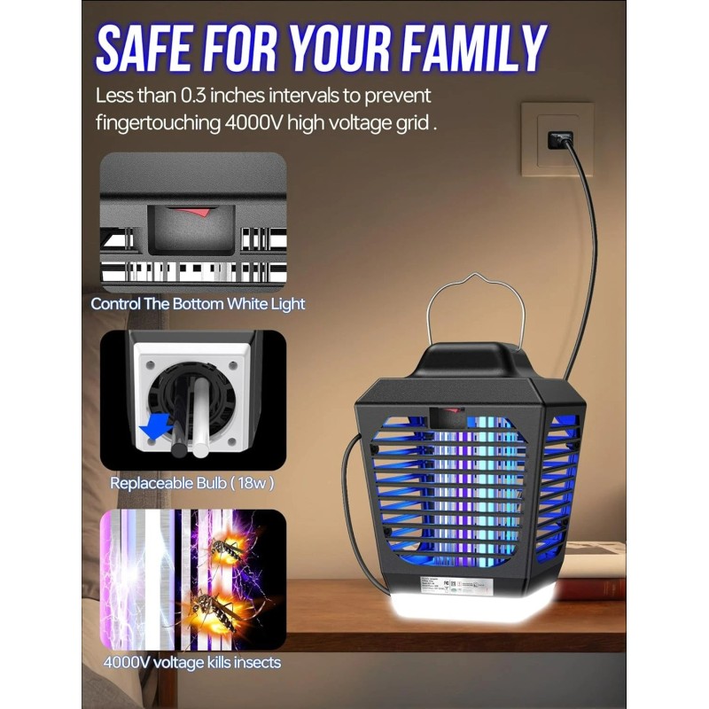 New Fi Bug Zapper Outdoor, Mosquito Zapper with LED Light,