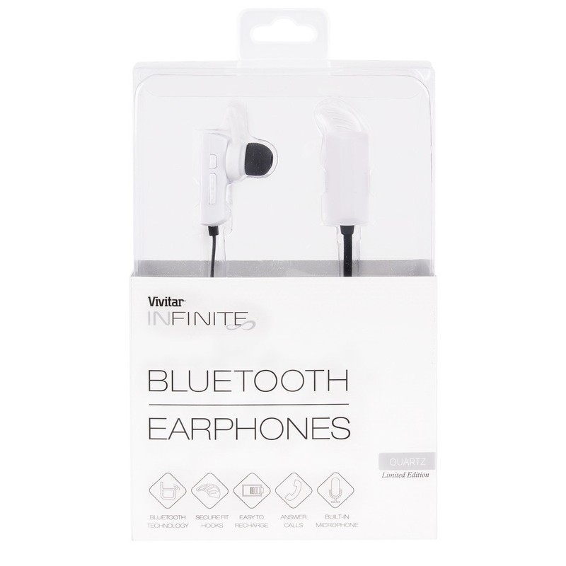 Vivitar VBTE20151-WHT-STP Infinite Bluetooth Earphone, White