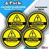 Pack of 4 - Caution Glass Door Stickers - 85mm