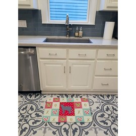 Caroline's Treasures CK5630RUG Korat #1 Cat Love Machine Washable Memory Foam Mat, Red, Bathroom Rug, Non-Slip Bath Mat, Durable Thick Washable Rugs for Kitchen, Bathroom Quick Dry, Decorative Artwork