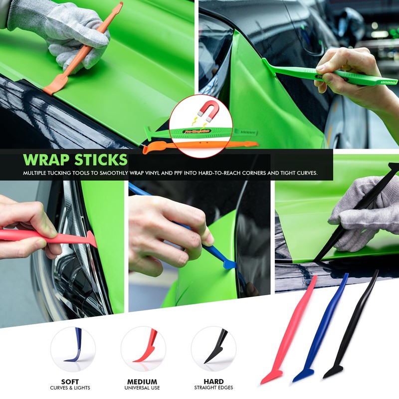 FOSHIO Vinyl Wrap Tool Kits Knife Less Tape 50m (164ft),