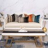 Yangest Black Striped Patchwork Throw Pillow Cover Gold Leather Cushion