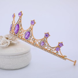 YUNHENTONG Women's Birthday Crown, Tiara, Wedding Tiara, Crystal Crown for Weddings, Proms, Parties, Princess Parties, Birthday Parties, Alloys, Crystal