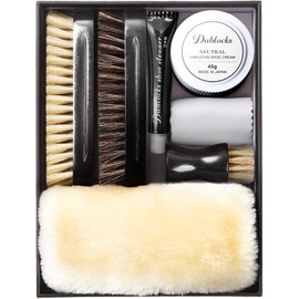 [DABLOCKS] 靴磨きセット 馬毛、豚毛ブラシ付き かんたんお手入れ(ニュートラル)
