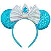 ZHENNAN Mouse Ears Headbands for Women, Glitter Blue Princess Elsa
