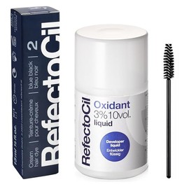 RefectoCil Blue Black (#2) Hair Tinting Kit Includes Eyebrow Tint + Liquid Oxidant 3% + Application Set & Mixing Dish