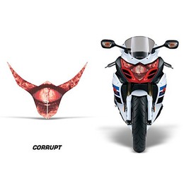 AMR Racing Sport Bike Headlight Eye Graphics Decal Cover Compatible with Suzuki GSXR 1000R 2010-2013 - Corrupt Red