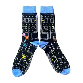 Mens Pac-Man Chasing Ghosts In The Maze Socks One Pair Multicoloured 6-10 UK / 39-44 Eur / 7-11 US