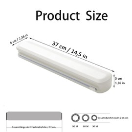 Foil Cutter, Gourmet Foil Cutter, Plastic Foil Dispenser with Sliding Cutter, One Diameter ≤ 4.5 cm, One Length ≤ 32 cm and for Cling Film with, Cling Film Cutter for Kitchen