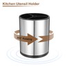 QUARKZMAN Kitchen Utensils Holder Stainless Steel 360° Rotatable Cylinder Divider