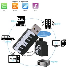 WooTeck 128GB Cartoon Piano USB Flash Drive Data Storage