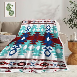 Southwest - Manta azteca bohemia, decoración de habitación occidental, manta nativa americana, manta de franela suave, multifunción, para sofá, cama, al aire última intervensión, playa, viajes, 60 x