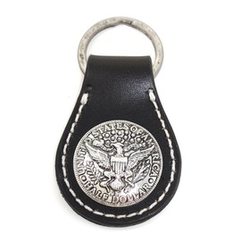 H.N.Z rclk-002 Men's Key Chain, Cowhide Leather, Concho, Native Key Ring, Black