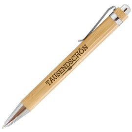 Druckspezialist 25 Bamboo Ballpoint Pens SUMATRA with Engraving