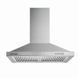 Zomagas 24inch Kitchen Wall Mounted Range Hood 450CFM Stainless Steel 3-Speeds LED New