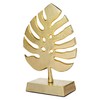 MyGift Brass Tone Metal Palm Leaf Modern Art Sculpture Decor,