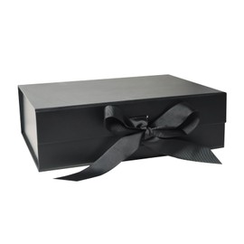 Small Black Gift Boxes with Lids for Presents,Valentine's Day,Mother Day,Birthday.10.5x7.5x3.1 Inch with Ribbon and Magnetic Closure Gift box
