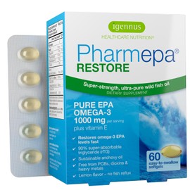 Pharmepa RESTORE Pure EPA Omega-3 Fish Oil, 1000mg EPA per serving, mood & heart, 60 softgels
